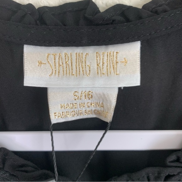 Starling Reine black embroidered bloom LS maxi dress - Picture 6 of 10